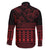 Red Taniko Kowhaiwhai Tukutuku Motif Family Matching Short Sleeve Bodycon Dress and Hawaiian Shirt