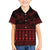 Red Taniko Kowhaiwhai Tukutuku Motif Family Matching Short Sleeve Bodycon Dress and Hawaiian Shirt