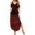 Red Taniko Kowhaiwhai Tukutuku Motif Family Matching Summer Maxi Dress and Hawaiian Shirt