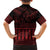 Red Taniko Kowhaiwhai Tukutuku Motif Family Matching Tank Maxi Dress and Hawaiian Shirt