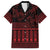 Red Taniko Kowhaiwhai Tukutuku Motif Family Matching Tank Maxi Dress and Hawaiian Shirt