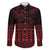 Red Taniko Kowhaiwhai Tukutuku Motif Family Matching Tank Maxi Dress and Hawaiian Shirt
