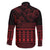 Red Taniko Kowhaiwhai Tukutuku Motif Family Matching Tank Maxi Dress and Hawaiian Shirt
