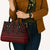 Red Taniko Kowhaiwhai Tukutuku Motif Leather Bag - Polynesian Pride