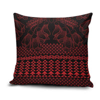 Red Taniko Kowhaiwhai Tukutuku Motif Pillow Cover - Polynesian Pride