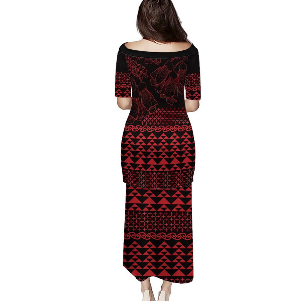 Red Taniko Kowhaiwhai Tukutuku Motif Puletasi