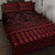 Red Taniko Kowhaiwhai Tukutuku Motif Quilt Bed Set