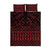 Red Taniko Kowhaiwhai Tukutuku Motif Quilt Bed Set