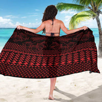 Red Taniko Kowhaiwhai Tukutuku Motif Sarong