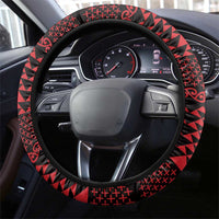 Red Taniko Kowhaiwhai Tukutuku Motif Steering Wheel Cover LT9 - Polynesian Pride