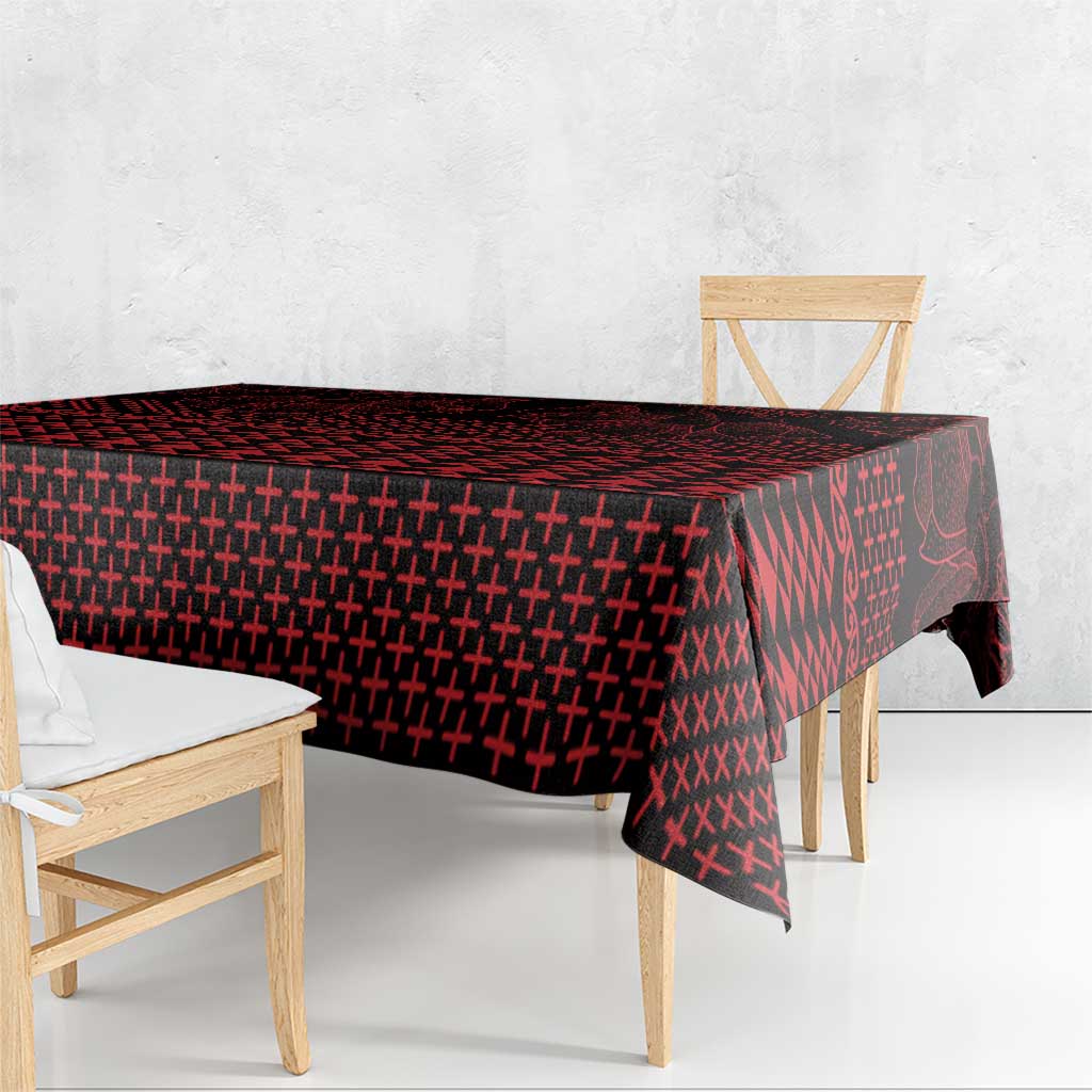Red Taniko Kowhaiwhai Tukutuku Motif Tablecloth LT9 - Polynesian Pride