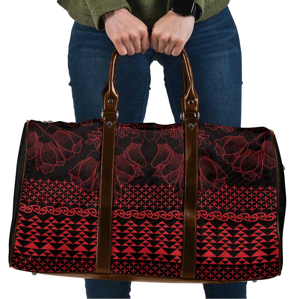 Red Taniko Kowhaiwhai Tukutuku Motif Travel Bag LT9 Red - Polynesian Pride