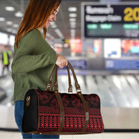 Red Taniko Kowhaiwhai Tukutuku Motif Travel Bag - Polynesian Pride