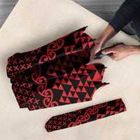 Red Taniko Kowhaiwhai Tukutuku Motif Umbrella - Polynesian Pride