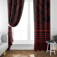 Red Taniko Kowhaiwhai Tukutuku Motif Window Curtain