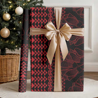 Red Taniko Kowhaiwhai Tukutuku Motif Wrapping Paper - Polynesian Pride