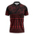 Red Taniko Kowhaiwhai Tukutuku Motif Zipper Polo Shirt - Polynesian Pride