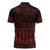 Red Taniko Kowhaiwhai Tukutuku Motif Zipper Polo Shirt - Polynesian Pride