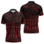 Red Taniko Kowhaiwhai Tukutuku Motif Zipper Polo Shirt - Polynesian Pride