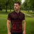 Red Taniko Kowhaiwhai Tukutuku Motif Zipper Polo Shirt - Polynesian Pride