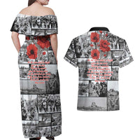 ANZAC Day Gallipoli Campaign Couples Matching Off Shoulder Maxi Dress and Hawaiian Shirt To The End They Remain