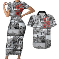 ANZAC Day Gallipoli Campaign Couples Matching Short Sleeve Bodycon Dress and Hawaiian Shirt To The End They Remain