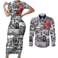 ANZAC Day Gallipoli Campaign Couples Matching Short Sleeve Bodycon Dress and Long Sleeve Button Shirt To The End They Remain