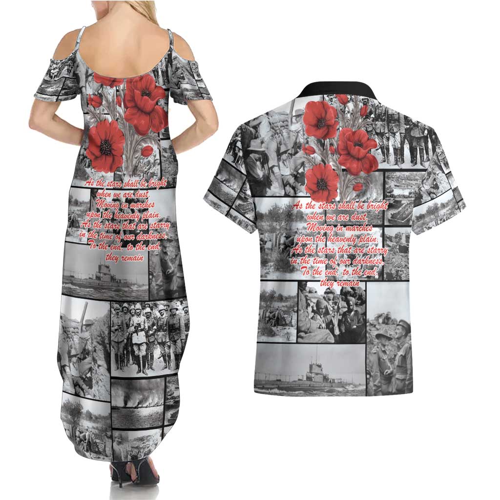 ANZAC Day Gallipoli Campaign Couples Matching Summer Maxi Dress and Hawaiian Shirt To The End They Remain