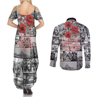 ANZAC Day Gallipoli Campaign Couples Matching Summer Maxi Dress and Long Sleeve Button Shirt To The End They Remain