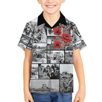 ANZAC Day Gallipoli Campaign Family Matching Off Shoulder Maxi Dress and Hawaiian Shirt To The End They Remain LT9 Son's Shirt Black - Polynesian Pride