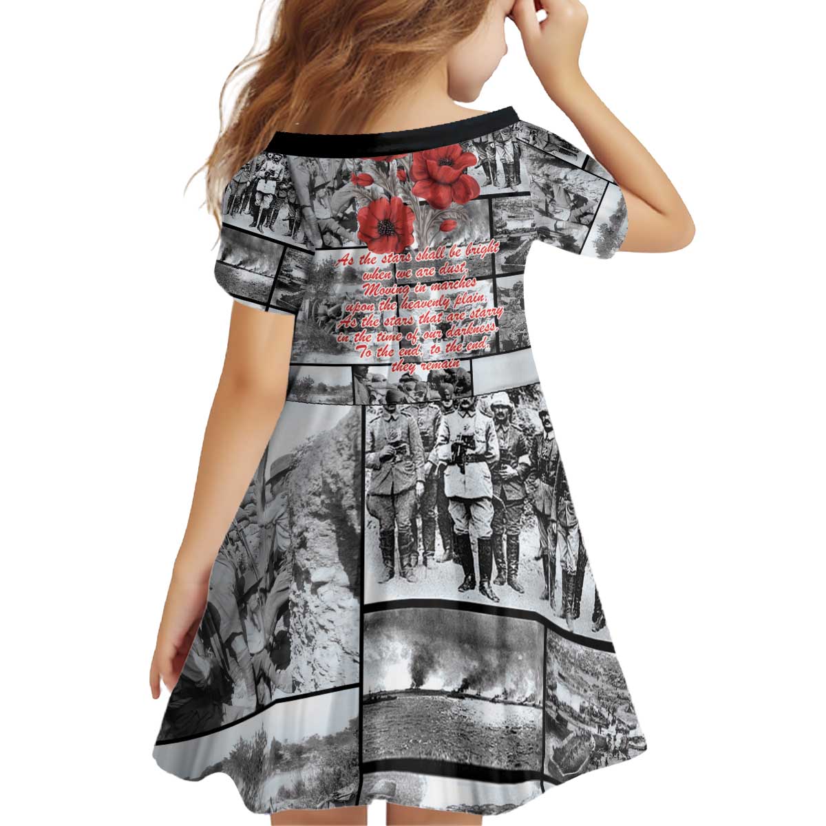 ANZAC Day Gallipoli Campaign Kid Short Sleeve Dress To The End They Remain