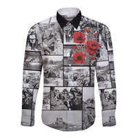 ANZAC Day Gallipoli Campaign Long Sleeve Button Shirt To The End They Remain