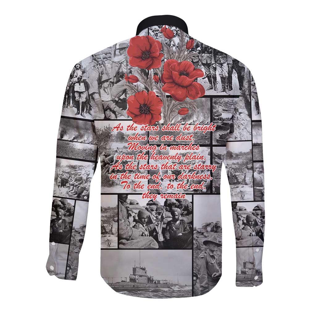 ANZAC Day Gallipoli Campaign Long Sleeve Button Shirt To The End They Remain