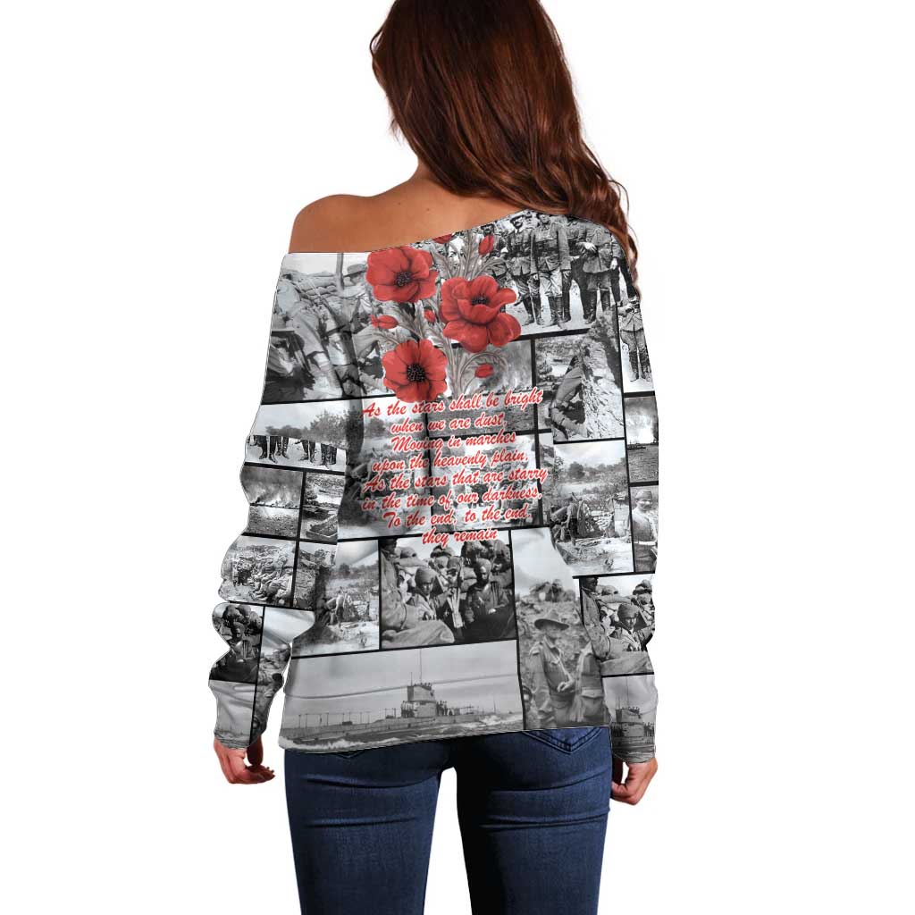 ANZAC Day Gallipoli Campaign Off Shoulder Sweater To The End They Remain