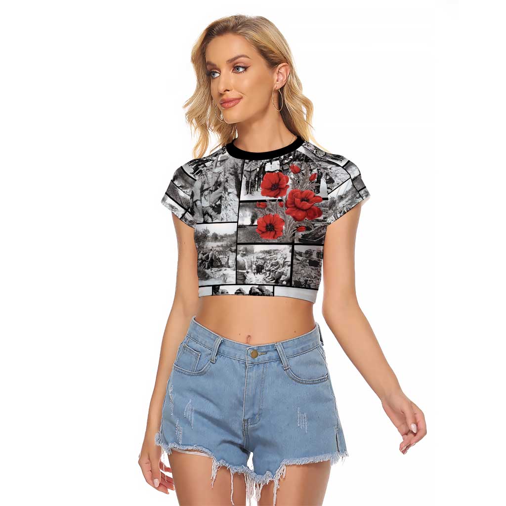 ANZAC Day Gallipoli Campaign Raglan Cropped T Shirt To The End They Remain