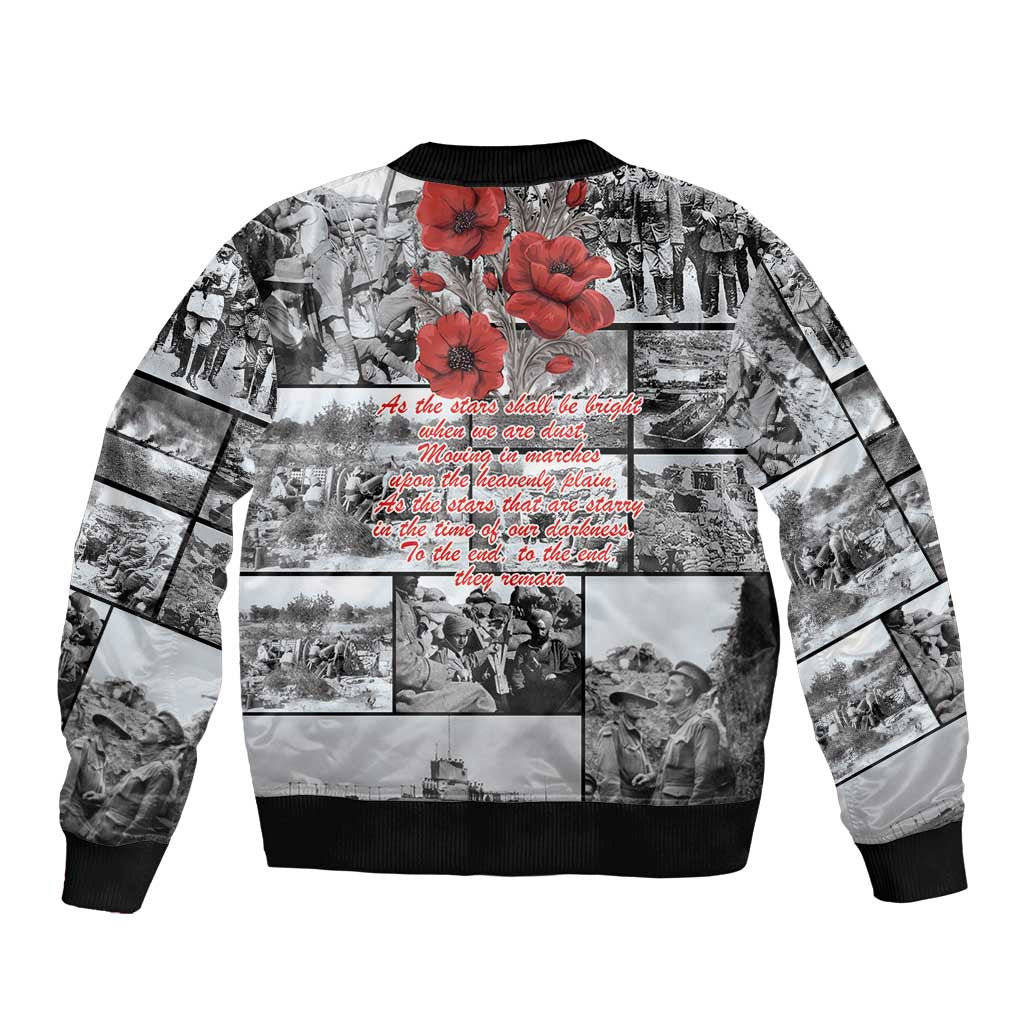 ANZAC Day Gallipoli Campaign Sleeve Zip Bomber Jacket To The End They Remain LT9 - Polynesian Pride
