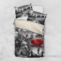 Black ANZAC Day The Battle of Lone Pine Bedding Set Kiwi-Kangaroo Soldier Lest We Forget