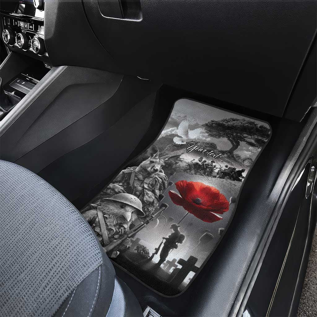 Black ANZAC Day The Battle of Lone Pine Car Mats Kiwi-Kangaroo Soldier Lest We Forget