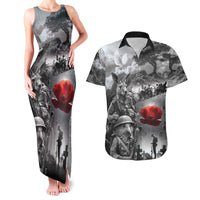 Black ANZAC Day The Battle of Lone Pine Couples Matching Tank Maxi Dress and Hawaiian Shirt Kiwi-Kangaroo Soldier Lest We Forget