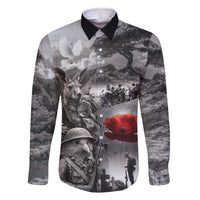 Black ANZAC Day The Battle of Lone Pine Family Matching Off The Shoulder Long Sleeve Dress and Hawaiian Shirt Kiwi-Kangaroo Soldier Lest We Forget