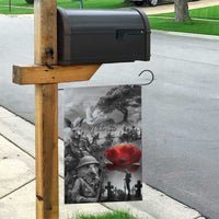 Black ANZAC Day The Battle of Lone Pine Garden Flag Kiwi-Kangaroo Soldier Lest We Forget