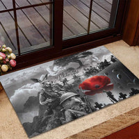 Black ANZAC Day The Battle of Lone Pine Rubber Doormat Kiwi-Kangaroo Soldier Lest We Forget