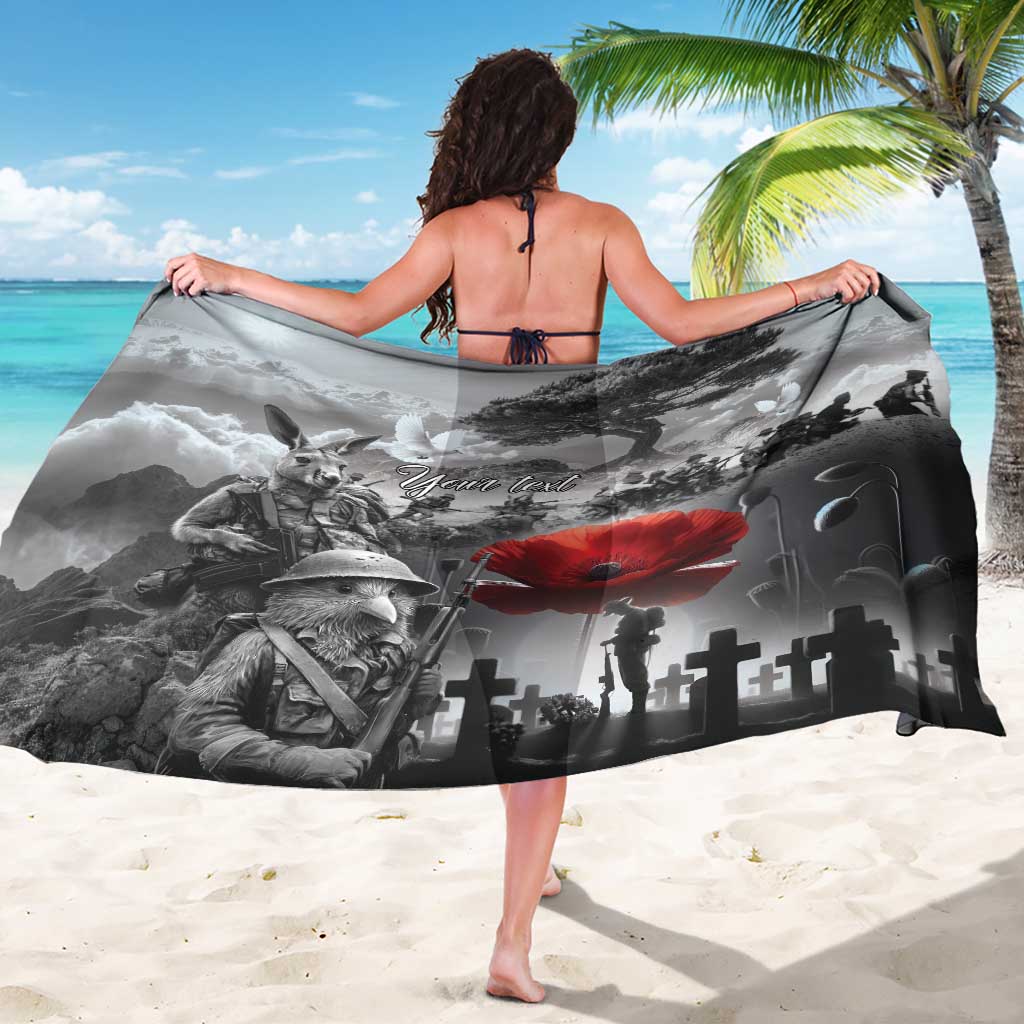 Black ANZAC Day The Battle of Lone Pine Sarong Kiwi-Kangaroo Soldier Lest We Forget