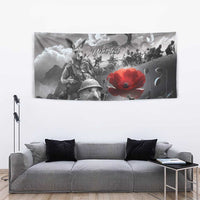 Black ANZAC Day The Battle of Lone Pine Tapestry Kiwi-Kangaroo Soldier Lest We Forget