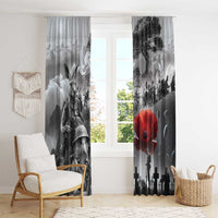 Black ANZAC Day The Battle of Lone Pine Window Curtain Kiwi-Kangaroo Soldier Lest We Forget