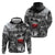 Black ANZAC Day The Battle of Lone Pine Zip Hoodie Kiwi-Kangaroo Soldier Lest We Forget