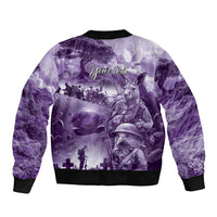 Purple ANZAC Day The Battle of Lone Pine Bomber Jacket Kiwi-Kangaroo Soldier Lest We Forget LT9 - Polynesian Pride