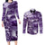 Purple ANZAC Day The Battle of Lone Pine Couples Matching Long Sleeve Bodycon Dress and Long Sleeve Button Shirt Kiwi-Kangaroo Soldier Lest We Forget