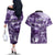 Purple ANZAC Day The Battle of Lone Pine Couples Matching Off The Shoulder Long Sleeve Dress and Hawaiian Shirt Kiwi-Kangaroo Soldier Lest We Forget