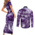 Purple ANZAC Day The Battle of Lone Pine Couples Matching Short Sleeve Bodycon Dress and Long Sleeve Button Shirt Kiwi-Kangaroo Soldier Lest We Forget